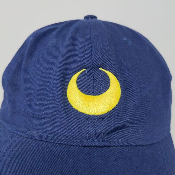 Sailor Moon Women's Strapback Hat Blue Embroidered Luna Moon Logo Anime Toei - Picture 4 of 12